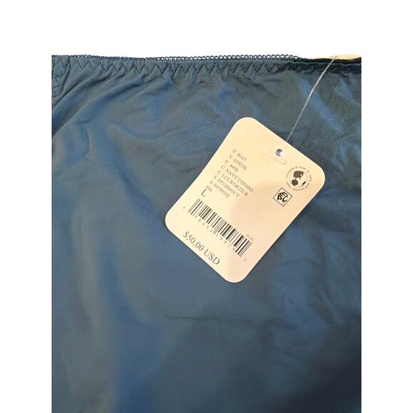 Free People Intimately FP Slip Skirt Lingerie Nighty size Large Blue Lace NWT - Picture 2 of 3